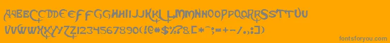 SkeksisNormal-Schriftart – Graue Schriften auf orangefarbenem Hintergrund