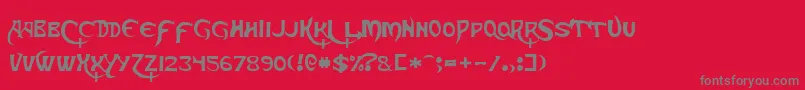 SkeksisNormal Font – Gray Fonts on Red Background