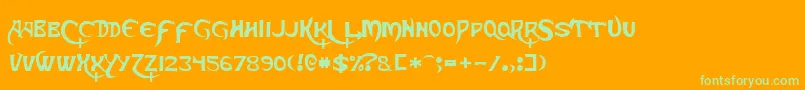 SkeksisNormal Font – Green Fonts on Orange Background