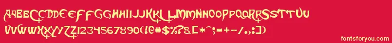 SkeksisNormal Font – Yellow Fonts on Red Background