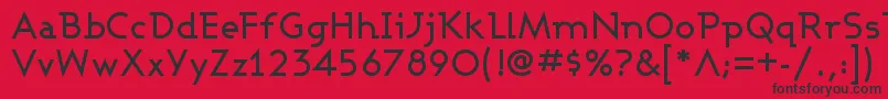 フォントAshbyMedium – 赤い背景に黒い文字