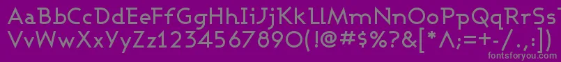 フォントAshbyMedium – 紫の背景に灰色の文字