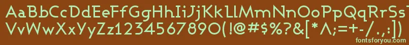 AshbyMedium-fontti – vihreät fontit ruskealla taustalla