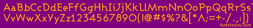 フォントAshbyMedium – 紫色の背景にオレンジのフォント