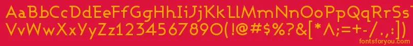 フォントAshbyMedium – 赤い背景にオレンジの文字