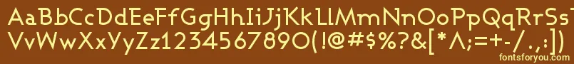 AshbyMedium-fontti – keltaiset fontit ruskealla taustalla