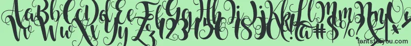 Starfish Font – Black Fonts on Green Background