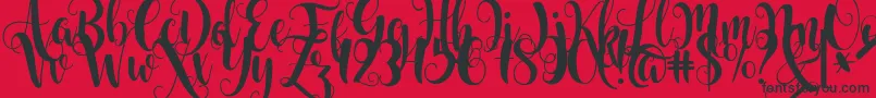 Fonte Starfish – fontes pretas em um fundo vermelho