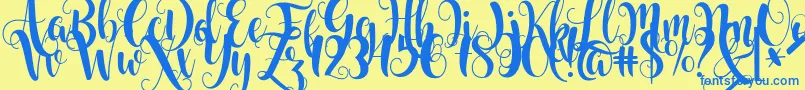 Starfish Font – Blue Fonts on Yellow Background