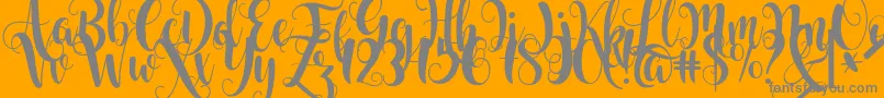 Starfish-Schriftart – Graue Schriften auf orangefarbenem Hintergrund