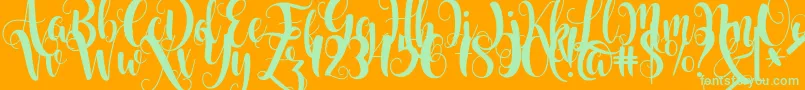Starfish Font – Green Fonts on Orange Background