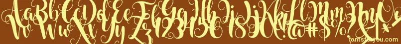 Starfish Font – Yellow Fonts on Brown Background
