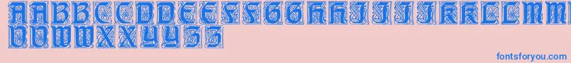 CarrickRegular Font – Blue Fonts on Pink Background