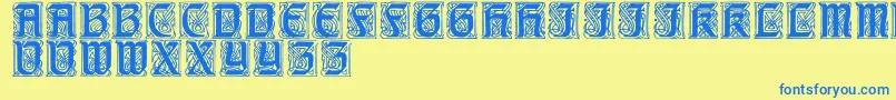 CarrickRegular Font – Blue Fonts on Yellow Background