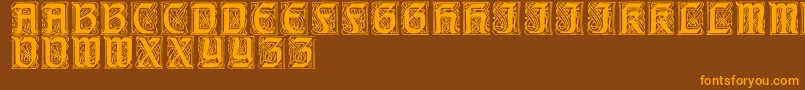 CarrickRegular Font – Orange Fonts on Brown Background