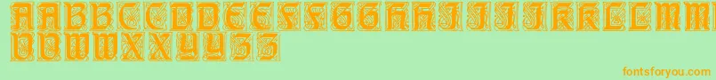 CarrickRegular Font – Orange Fonts on Green Background