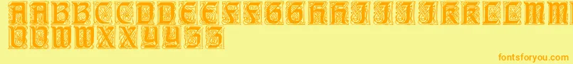 CarrickRegular Font – Orange Fonts on Yellow Background