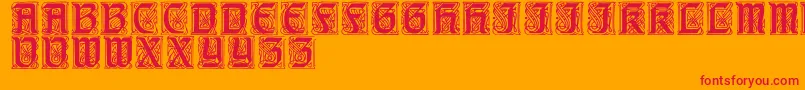 フォントCarrickRegular – オレンジの背景に赤い文字
