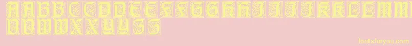 CarrickRegular-Schriftart – Gelbe Schriften auf rosa Hintergrund