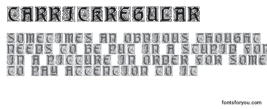 Przegląd czcionki CarrickRegular