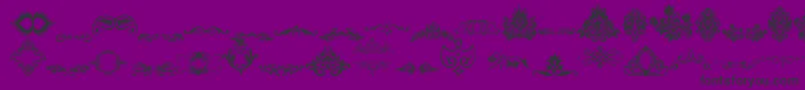 フォントVintageDecorativeSigns – 紫の背景に黒い文字
