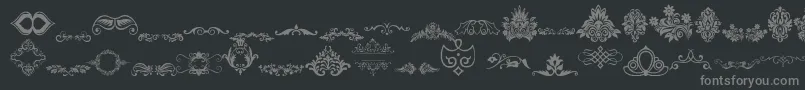 VintageDecorativeSigns-fontti – harmaat kirjasimet mustalla taustalla