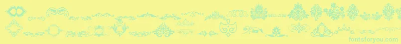 VintageDecorativeSigns-Schriftart – Grüne Schriften auf gelbem Hintergrund