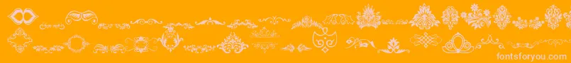 VintageDecorativeSigns-fontti – vaaleanpunaiset fontit oranssilla taustalla