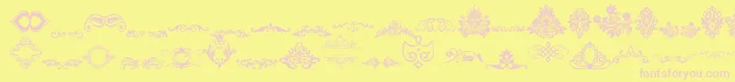 フォントVintageDecorativeSigns – ピンクのフォント、黄色の背景