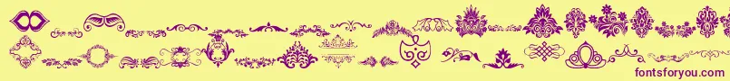 VintageDecorativeSigns Font – Purple Fonts on Yellow Background