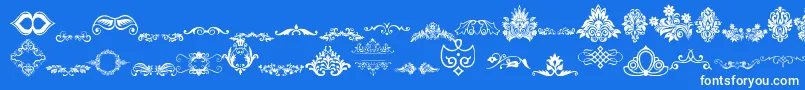 Fonte VintageDecorativeSigns – fontes brancas em um fundo azul