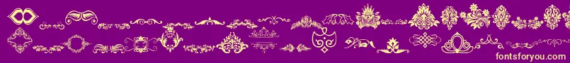 Fonte VintageDecorativeSigns – fontes amarelas em um fundo roxo