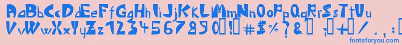 fuente TriangleNormal – Fuentes Azules Sobre Fondo Rosa