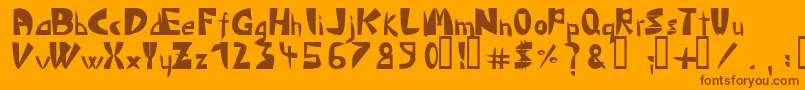 TriangleNormal Font – Brown Fonts on Orange Background