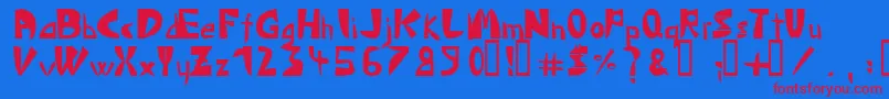 TriangleNormal Font – Red Fonts on Blue Background