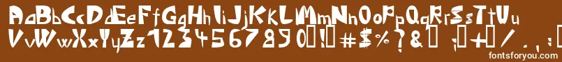 TriangleNormal-Schriftart – Weiße Schriften auf braunem Hintergrund