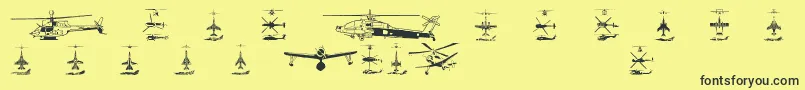 Saiba mais sobre a fonte Aircraft1 Fonte Aircraft1 – fontes pretas em um fundo amarelo