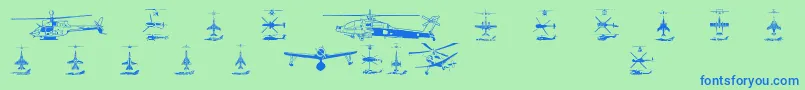 En savoir plus sur la police Aircraft1 Police Aircraft1 – polices bleues sur fond vert