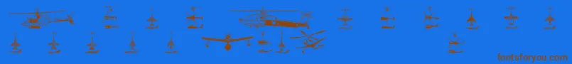 fuente Aircraft1 – Fuentes Marrones Sobre Fondo Azul