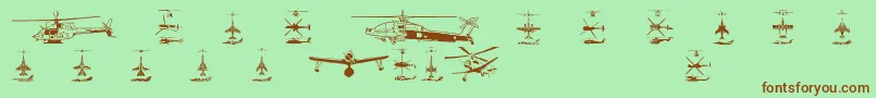 Weitere Informationen zur Aircraft1-Schriftart Aircraft1-Schriftart – Braune Schriften auf grünem Hintergrund