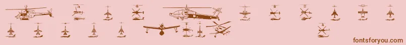 Aircraft1 Font – Brown Fonts on Pink Background
