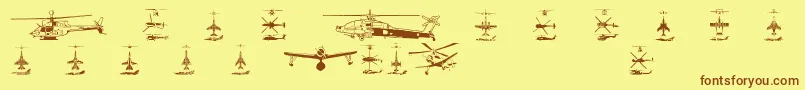 Más sobre la fuente Aircraft1 fuente Aircraft1 – Fuentes Marrones Sobre Fondo Amarillo