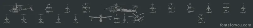 Шрифт Aircraft1 – серые шрифты на чёрном фоне