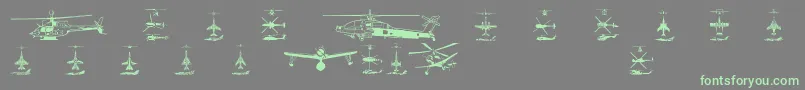 Weitere Informationen zur Aircraft1-Schriftart Aircraft1-Schriftart – Grüne Schriften auf grauem Hintergrund
