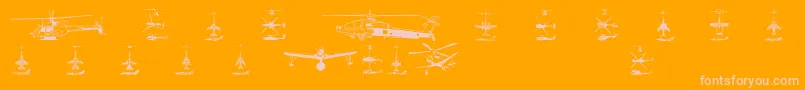 Шрифт Aircraft1 – розовые шрифты на оранжевом фоне