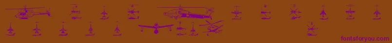 Lisätietoja Aircraft1-fontista Aircraft1-fontti – violetit fontit ruskealla taustalla