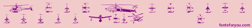 Weitere Informationen zur Aircraft1-Schriftart Aircraft1-Schriftart – Violette Schriften auf rosa Hintergrund