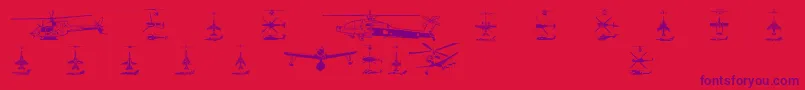 Aircraft1 Font – Purple Fonts on Red Background