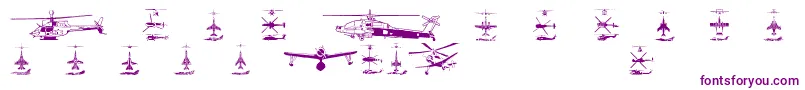 Aircraft1 Font – Purple Fonts on White Background