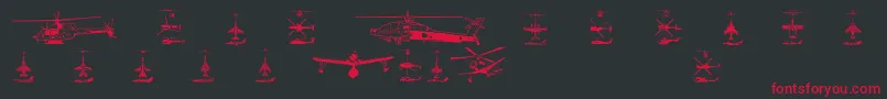 Czcionka Aircraft1 – czerwone czcionki na czarnym tle